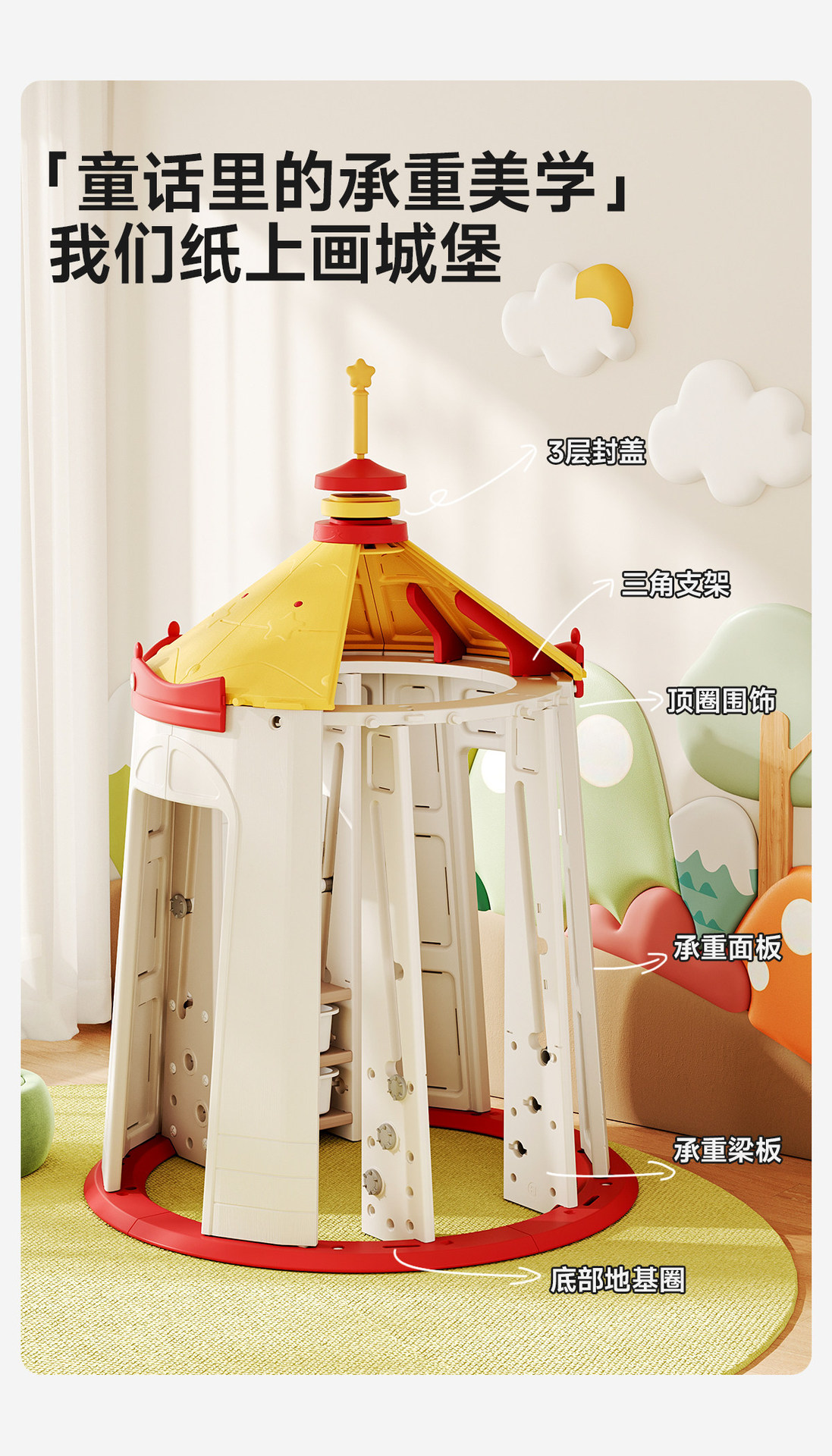 Tent Indoor Children's Secret Base Cabin Girl Christmas Gift Princess Small House Game House Baby Slide