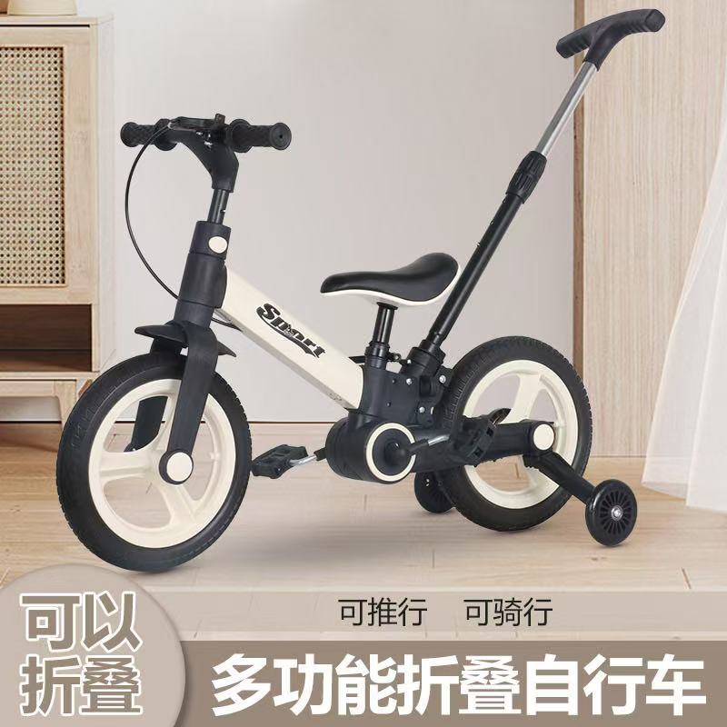 Foreign trade multifunctional children's folding tricycle two in one balance bike with handbrake pedal for children's baby bicycle