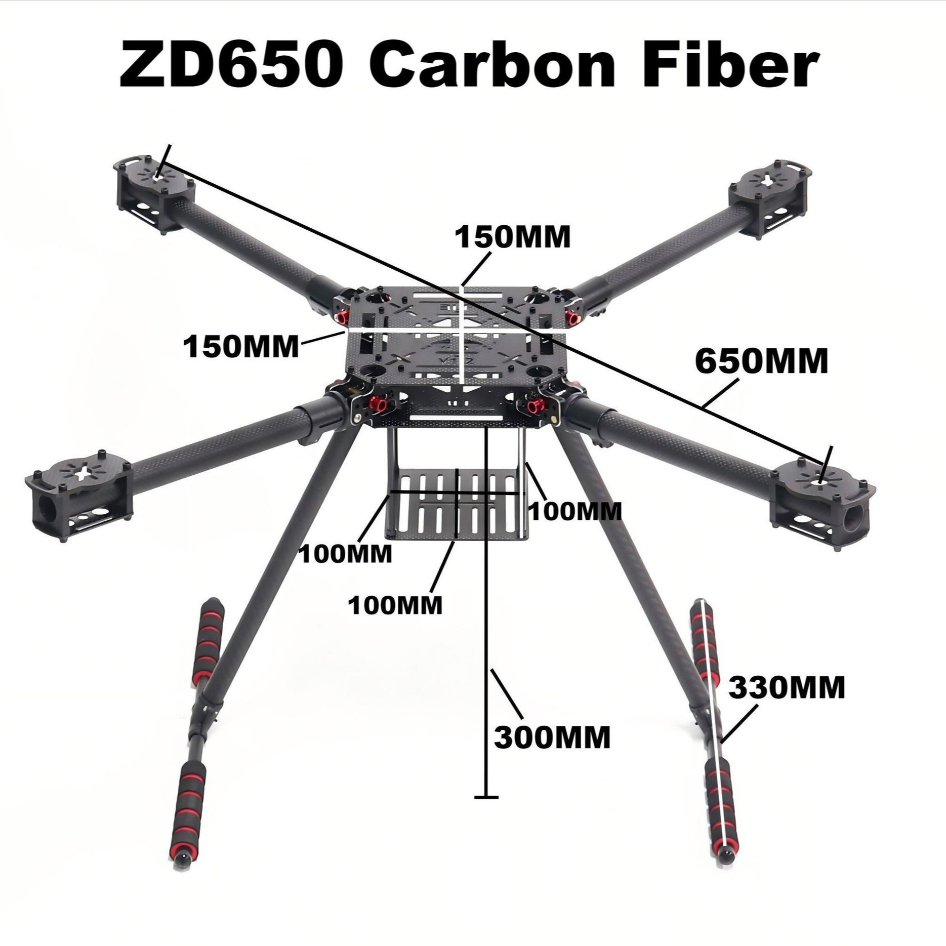 Bo Cube Carbon Fiber ZD650 Four Axis Aircraft Frame Pixhawk PRO V5 433MHZ 1000MW