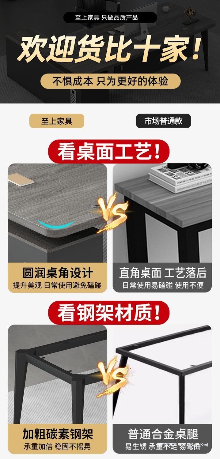 办公桌办公室桌椅组合简约现代经理总裁单人桌电脑桌大班台老板桌