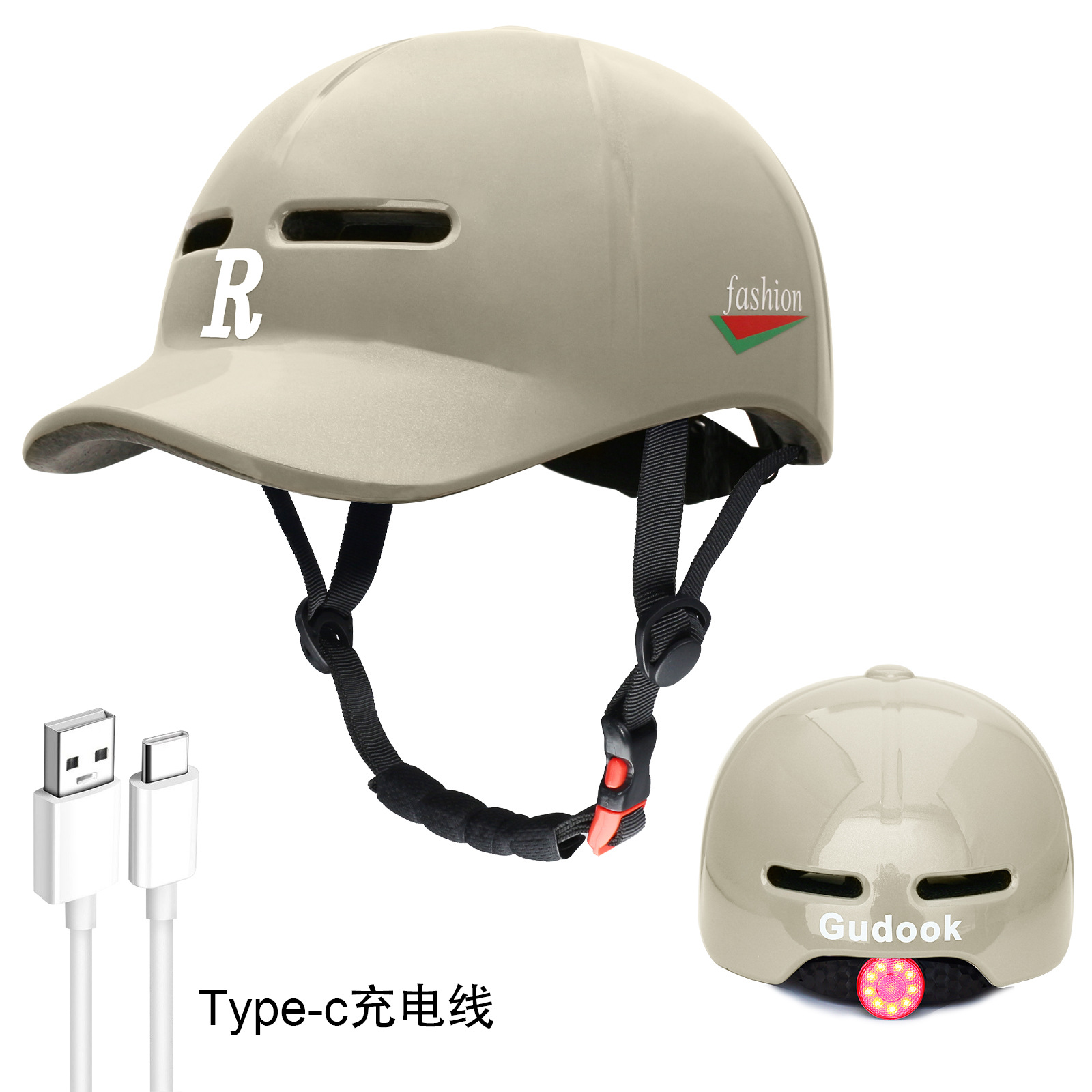 One piece molded duckbill cap, bicycle riding, commuting, all season electric bike, helmet, skateboard, roller skating, baseball