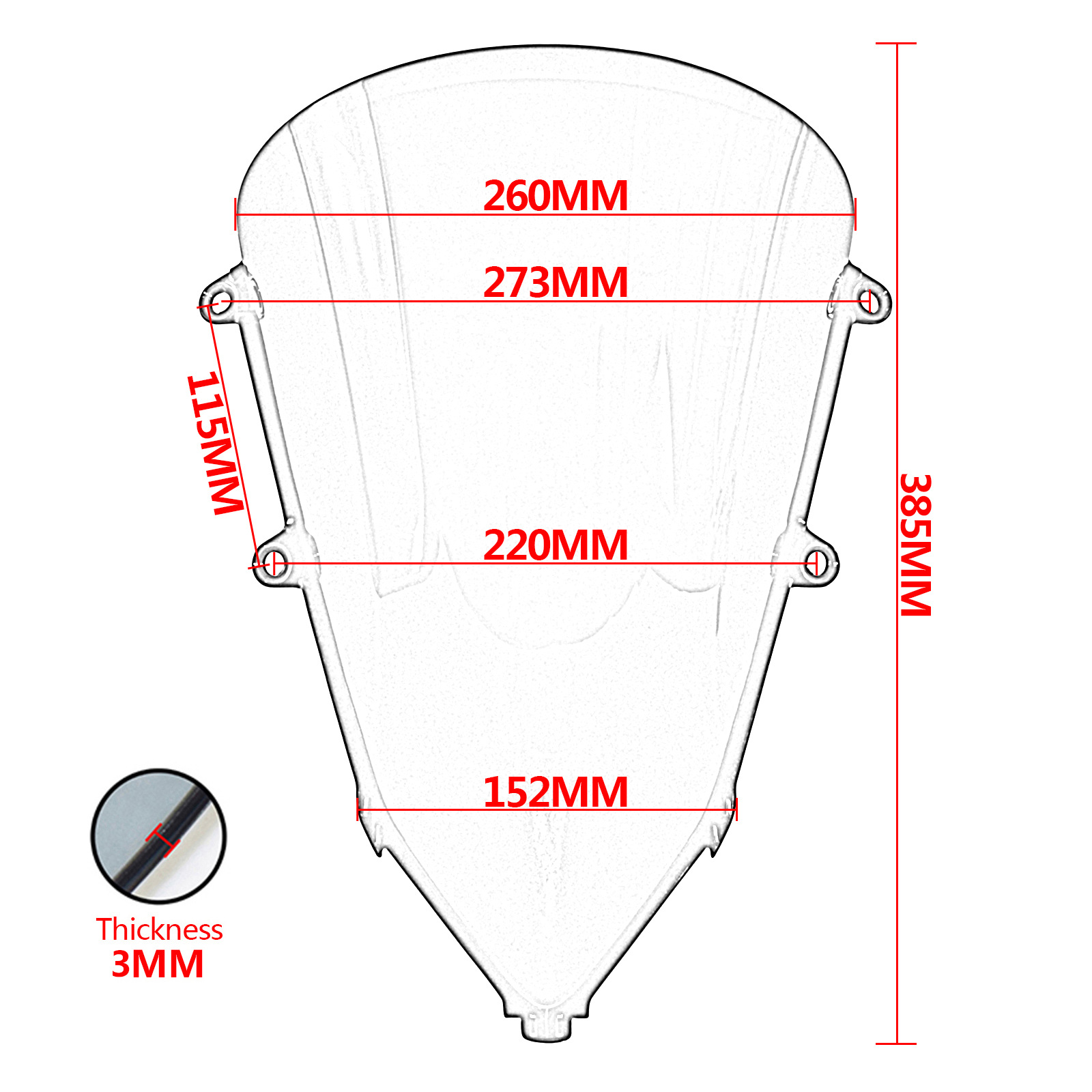 Подходит для модифицированного мотоцикла HO CBR650R 19-25, усиленного переднего лобового стекла, лобового стекла, лобового стекла.