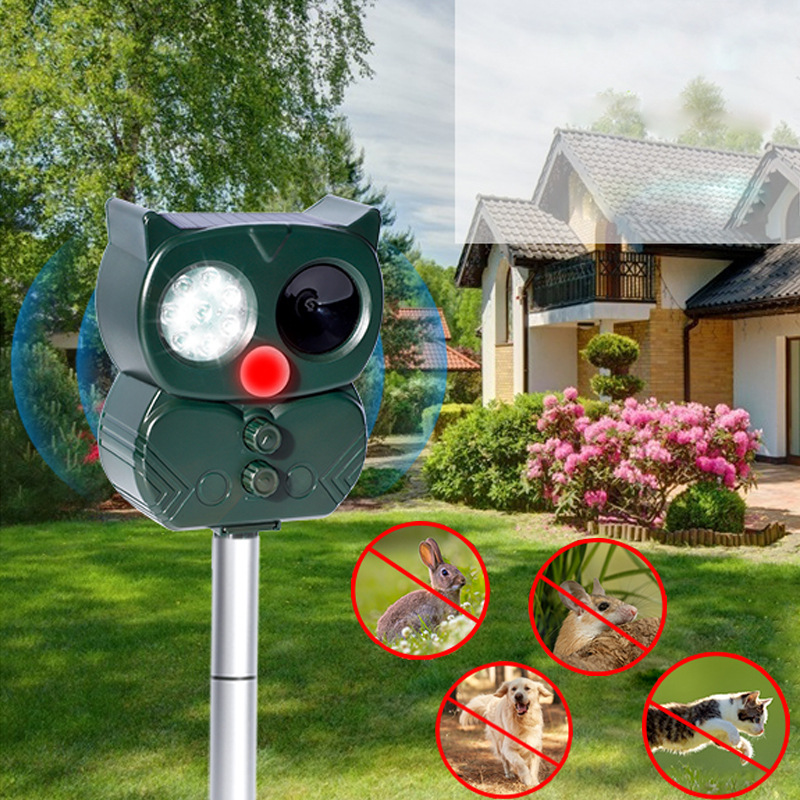 Multi functional outdoor solar ultrasonic animal repellent, mouse repellent, bird repellent, cat and dog repellent