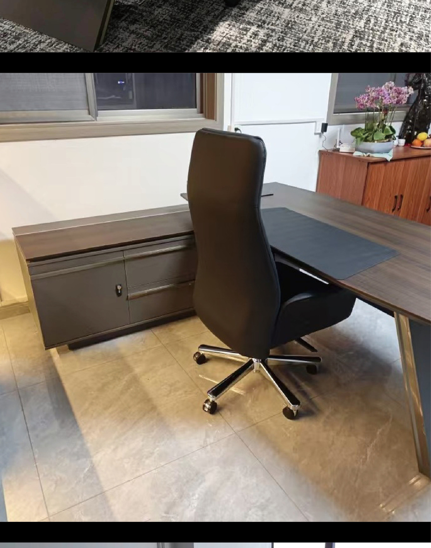 Boss's desk, office desk, large shift desk, office furniture, desk and chair combination, light luxury, high-end feeling, modern simplicity, one person workstation
