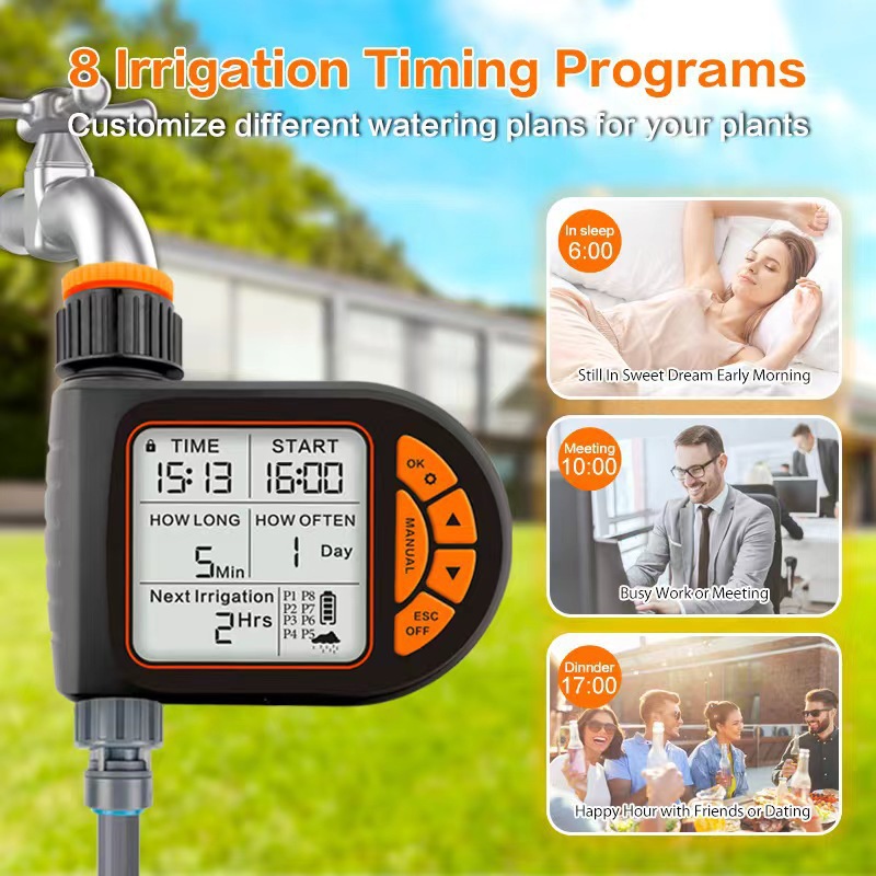 Intelligent timed gardening automatic watering device, garden balcony, farm watering timer, outdoor irrigation controller