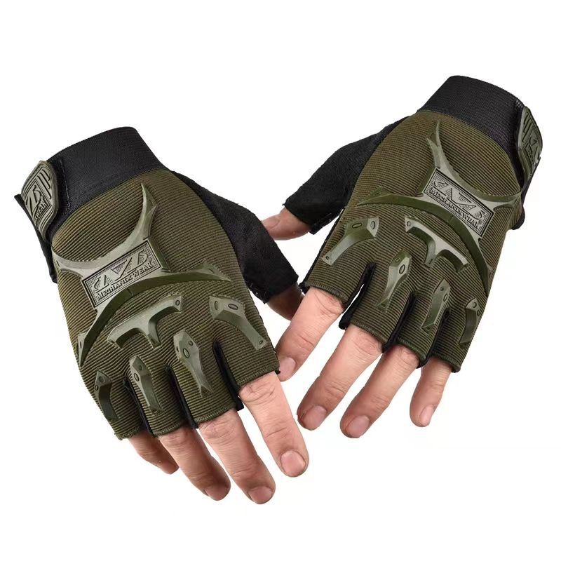 Seal printed adhesive half finger gloves tactical outdoor sports cycling anti slip fitness protection bicycle special forces