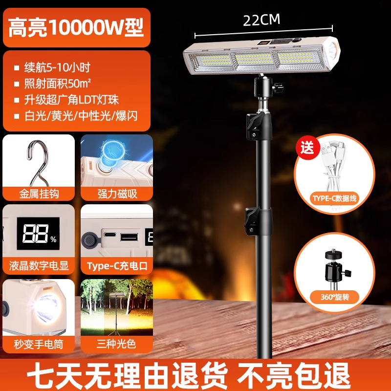 户外led露营灯野营灯照明灯防水应急灯超亮长续航手机充电多功能