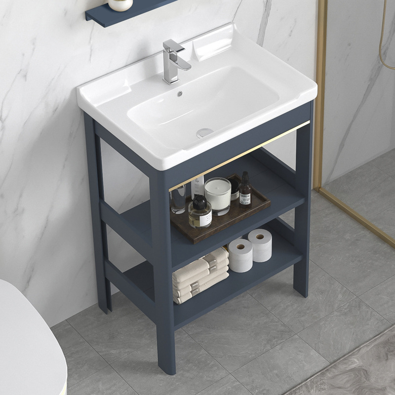 Floor standing washbasin, bathroom cabinet combination, space aluminum bathroom, washbasin, small apartment, simple integrated washbasin