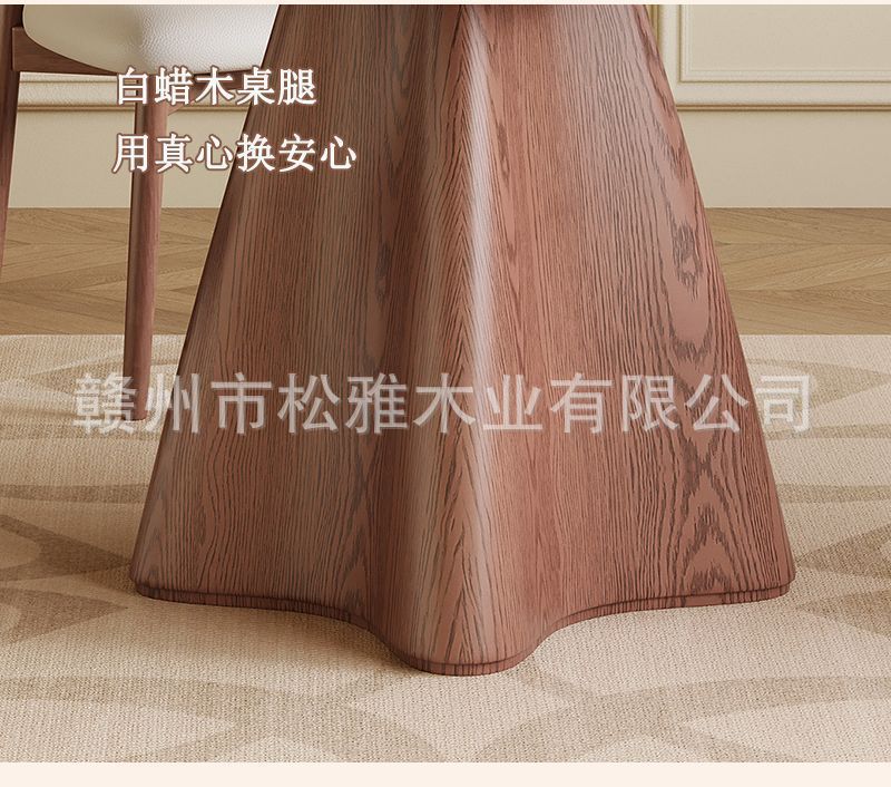 Cave stone rock board solid wood telescopic dining table, circular antique style, household small unit variable round table, wabi sabi folding dining table