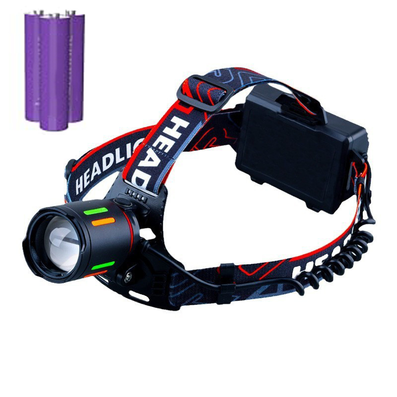 New cross-border white laser headlights with long-range LED rechargeable outdoor patrol zoom headlights