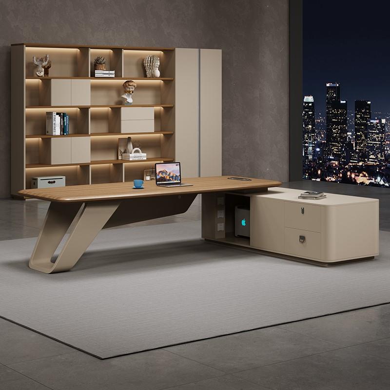 High quality E0 level boss desk, office desk and chair, modern single person light luxury leadership desk, office furniture desk and chair