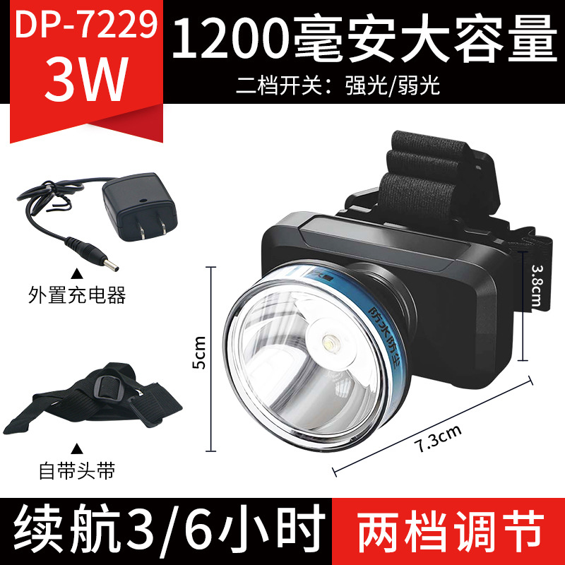 Wholesale rechargeable headlight LED outdoor camping night light waterproof fishing specific headlight head mounted flashlight