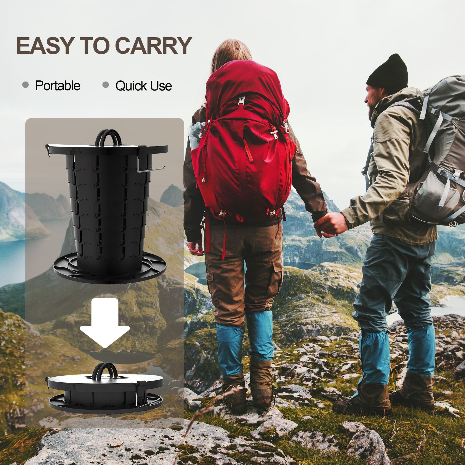 Portable 10th generation folding toilet, car mounted camping emergency toilet, garbage bin, adjustable stool, wholesale