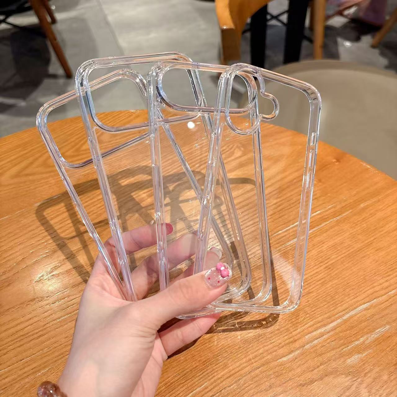 Transparent inner four corner anti drop suitable for Apple 16 phone case, new Apple 17 Promax acrylic protective cover 15