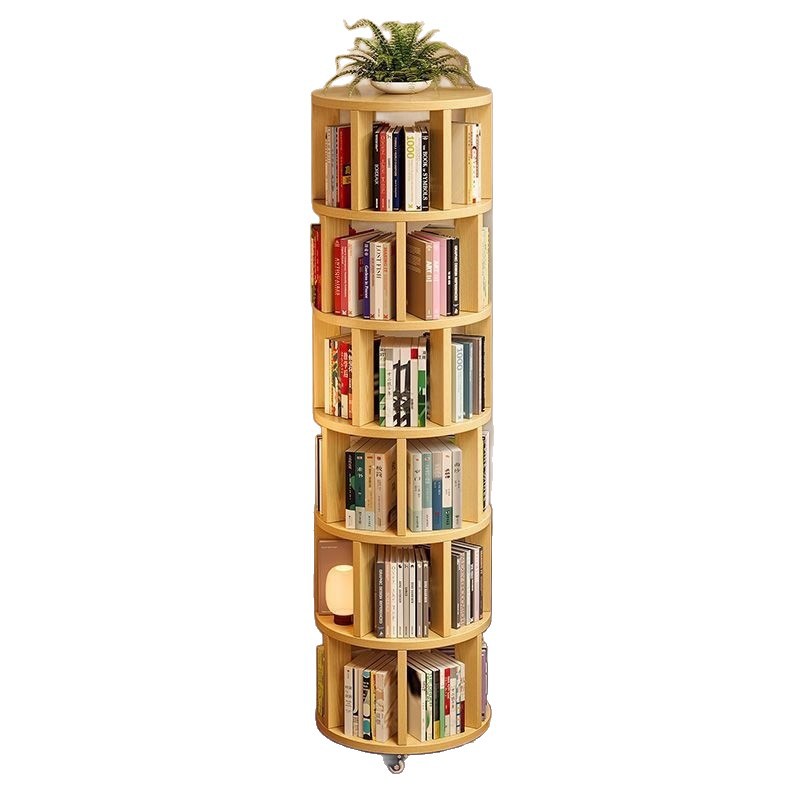 360 degree rotating bookshelf, bookshelf, space saving, children's floor standing picture book rack, simple home use, student easy storage rack