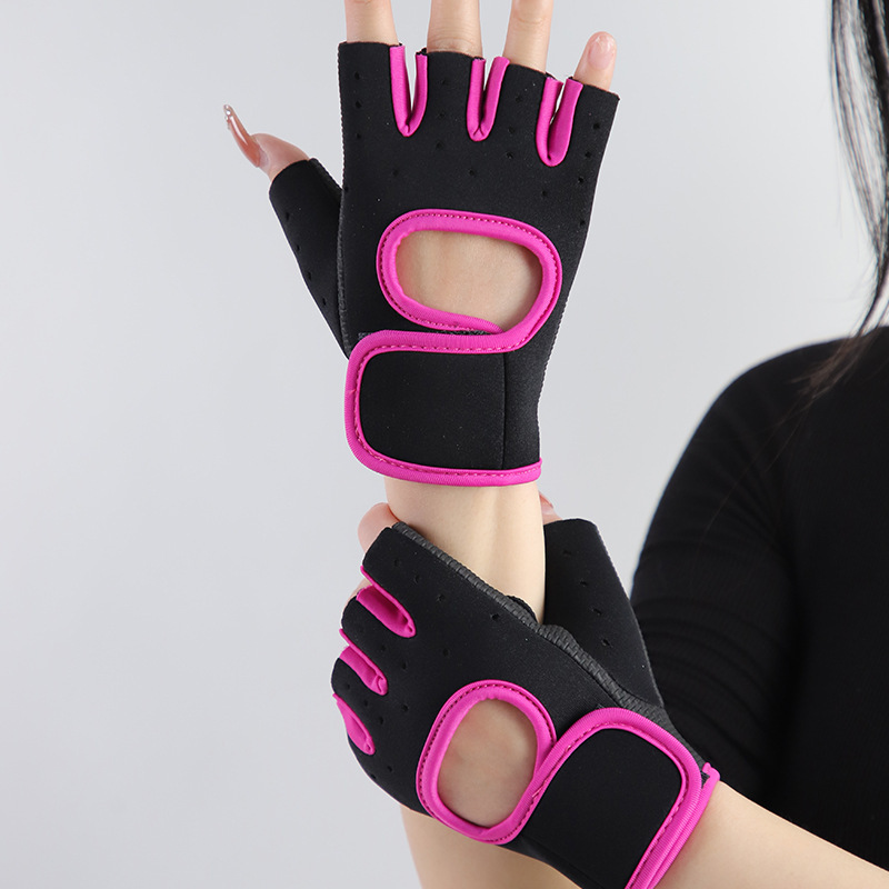 Half finger sports gloves, weightlifting and fitness gloves, outdoor sports cycling, breathable and shock-absorbing riding gloves