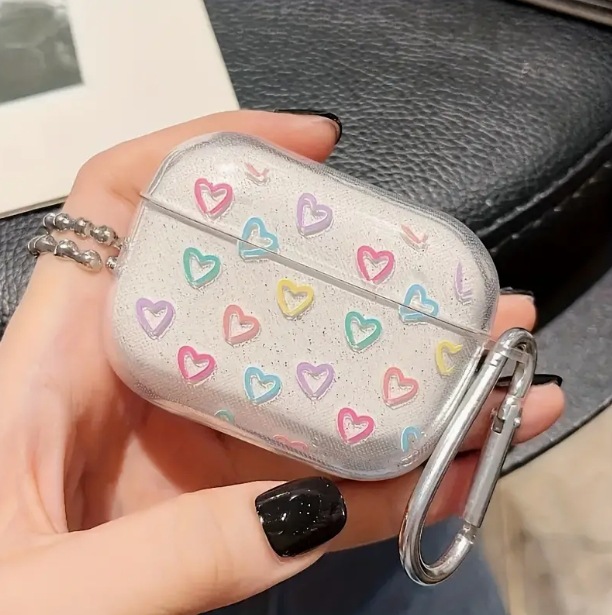Suitable for AirPods 4 Earphone Case Pro2/3 Flash Pink Letter Pink Love Bluetooth Earphone Cover
