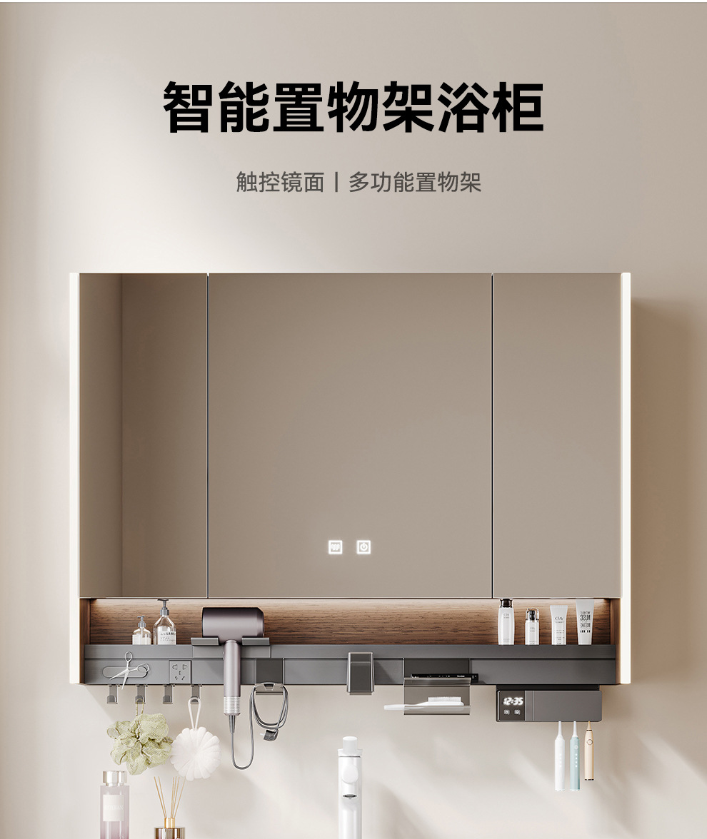 Middle ancient style solid wood bathroom cabinet, ceramic integrated basin, washbasin integrated countertop, walnut double drawer storage bathroom cabinet