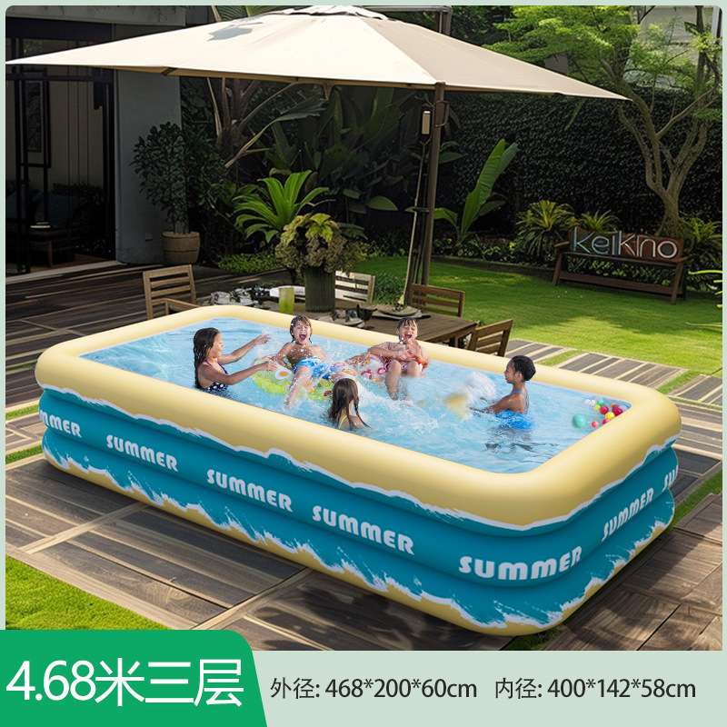 Overseas inflatable swimming pool for home, outdoor, baby, children, family, adult, thick square play pool