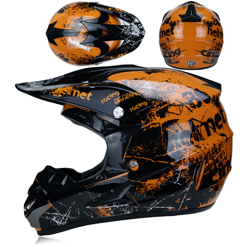 Car, motorcycle, rally off-road helmet, mountain bike, racing car, downhill full helmet, men's and women's all season summer gift three piece set