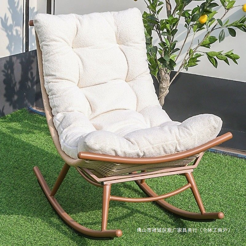Lazy sofa rattan lounge chair can sleep on the balcony, home use leisure chair, living room nap chair, internet famous rocking chair