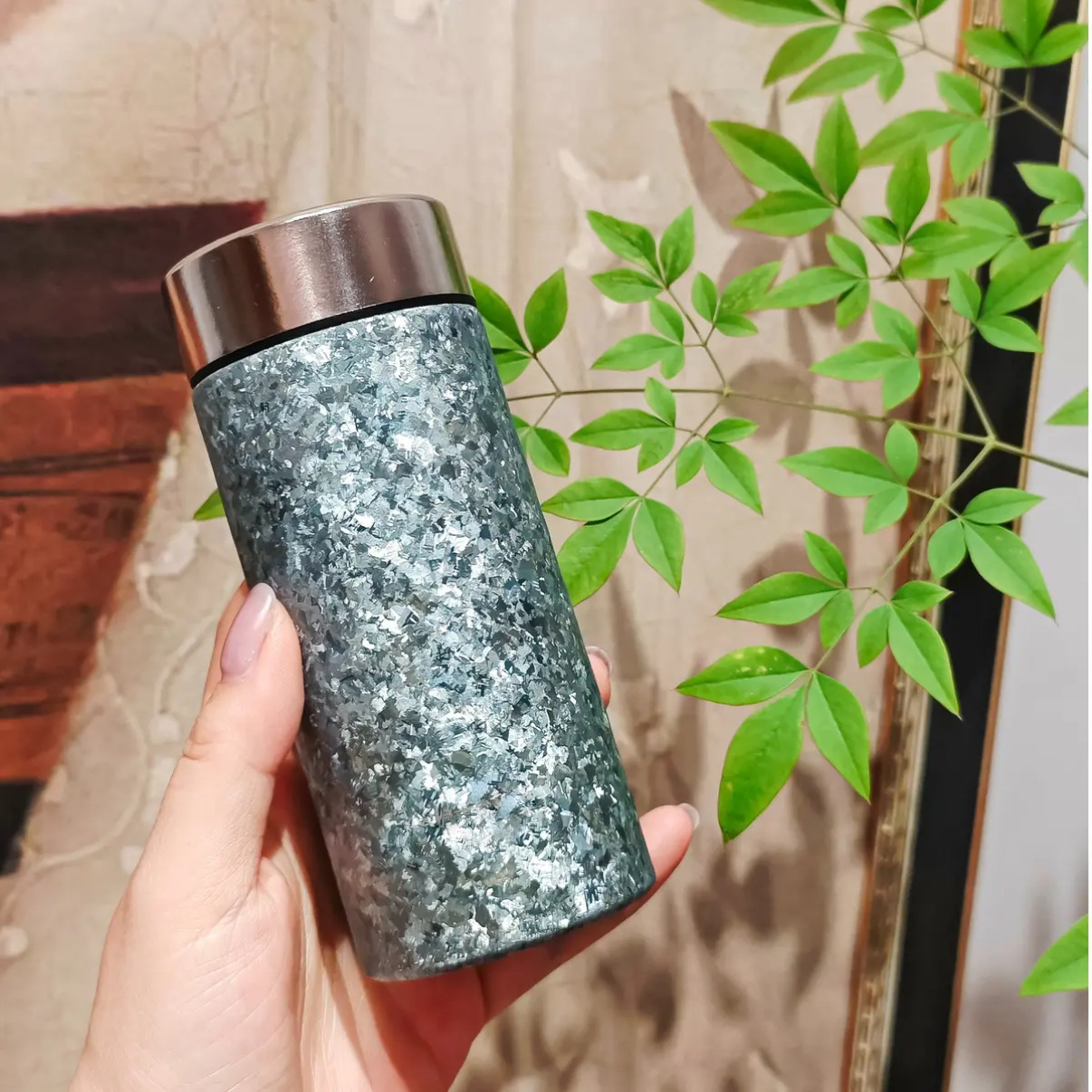 Pure titanium insulated cup, pocket cup, large ice flower portable water cup, 200ml ultra light titanium baby and children's gift