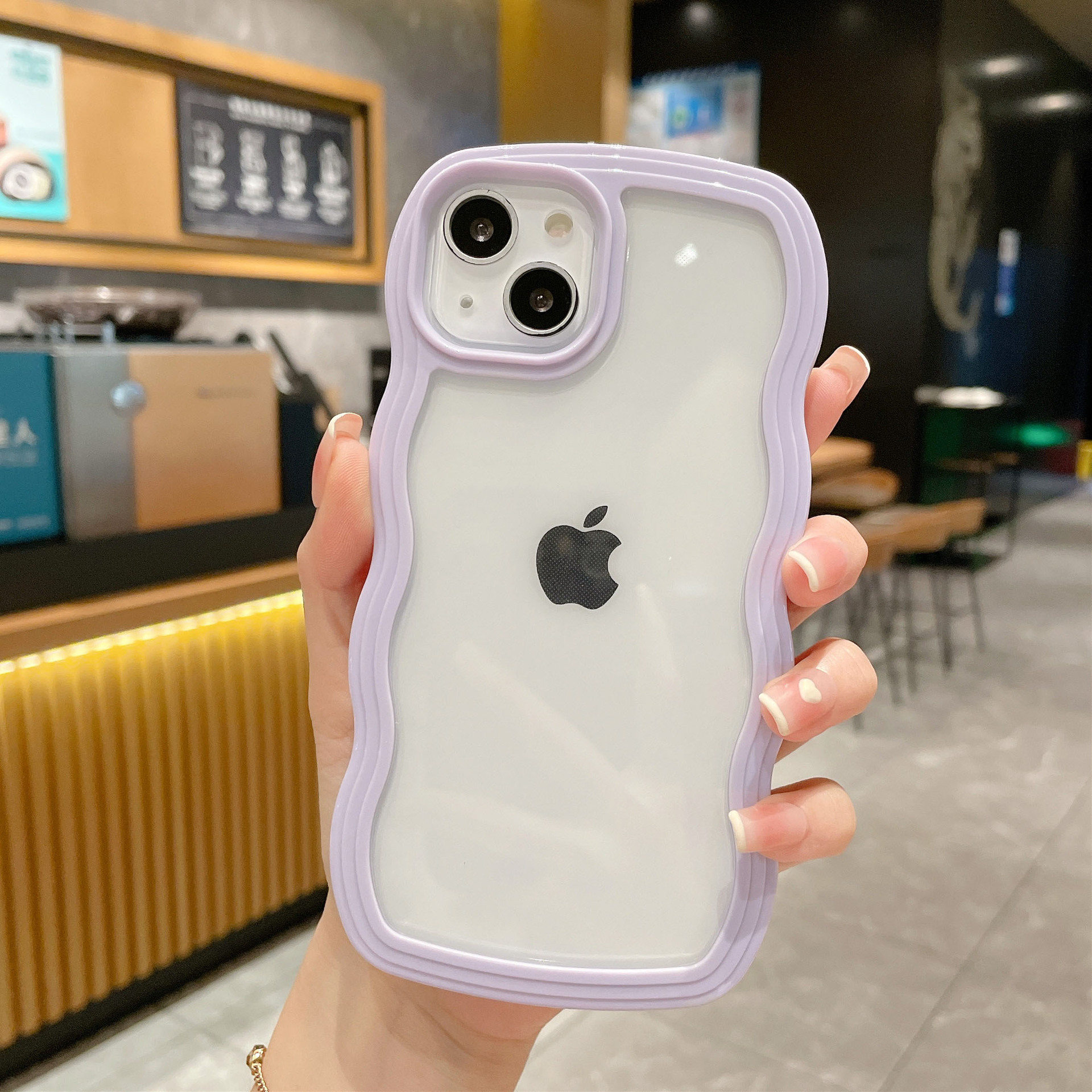 适用iPhone17pro max苹果16手机壳新款糖果色边框15/13二合一波浪