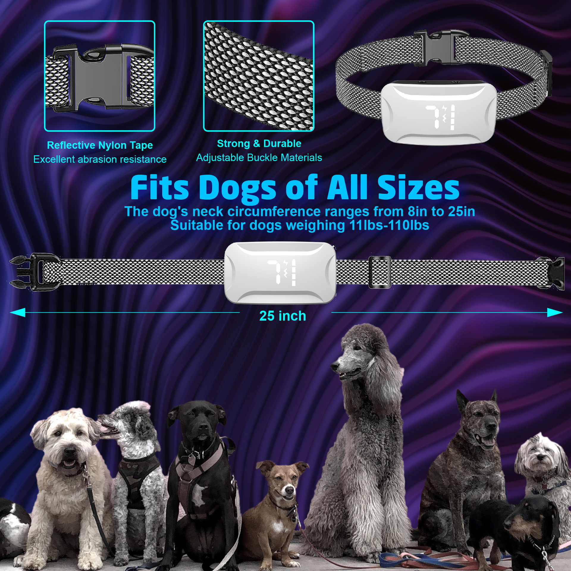 Pet Electric Shock Bark Stopper Интеллектуальная цифровая дисплей зарядка собак