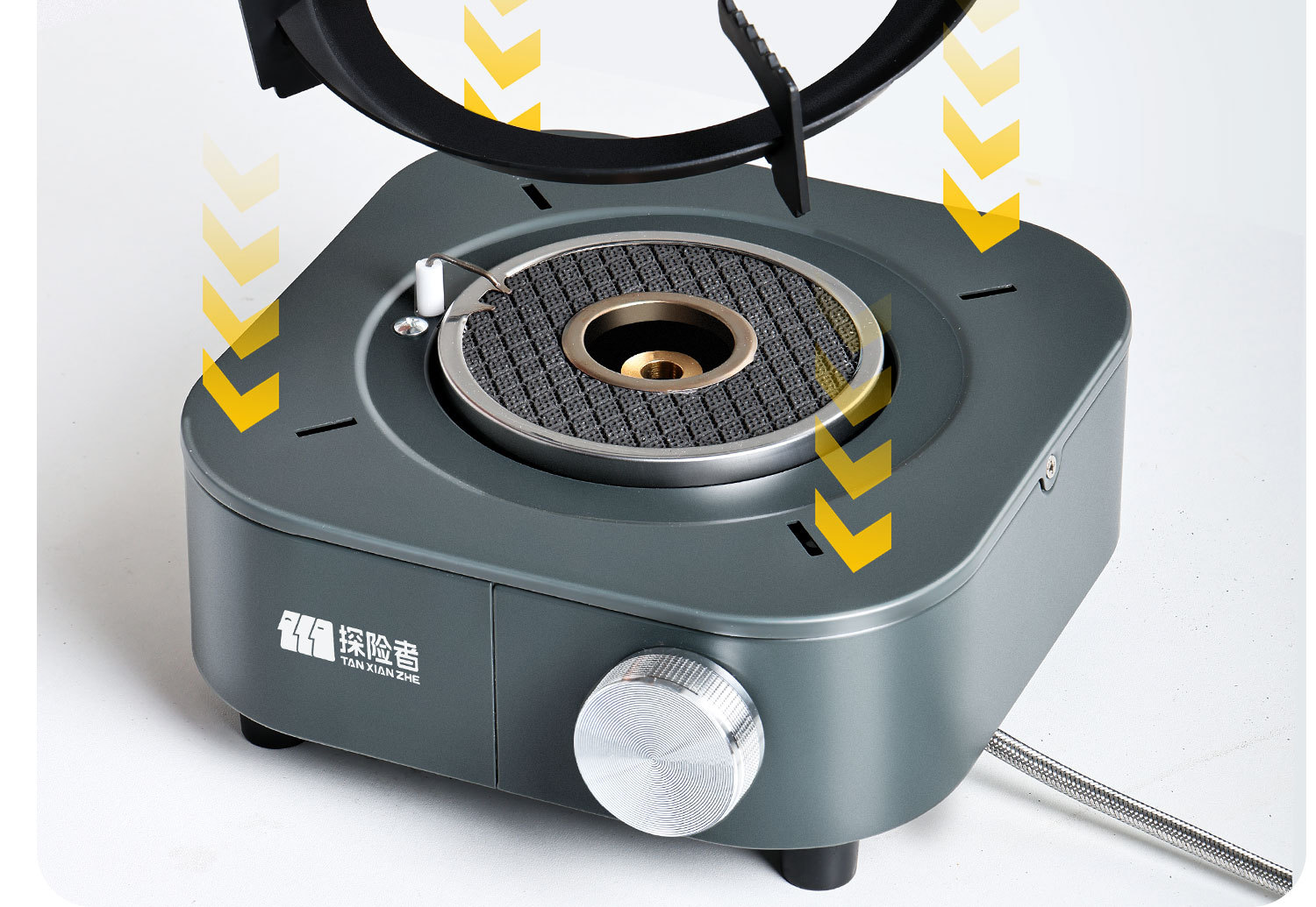 Card stove, outdoor portable split camping cookware, new stove, tea boiling stove, gas stove, separated new type