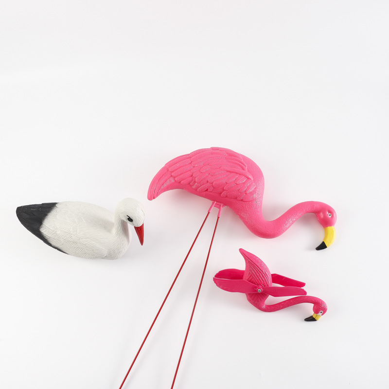 Cross border simulation flamingo combination courtyard garden decoration, small white crane outdoor lawn, wedding scenery, animal bait