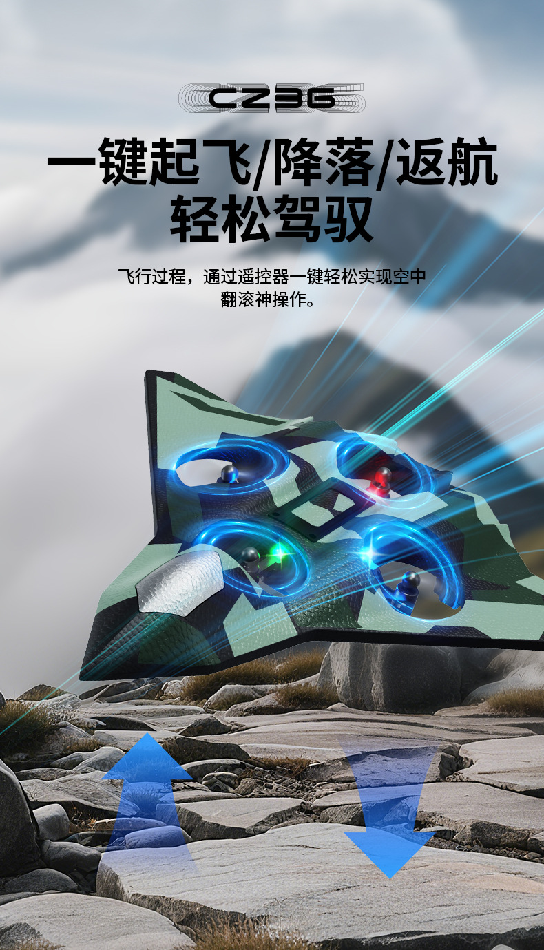CZ36 stunt circling glider hand throwing children's electric fighter aircraft model toy foam remote control aircraft