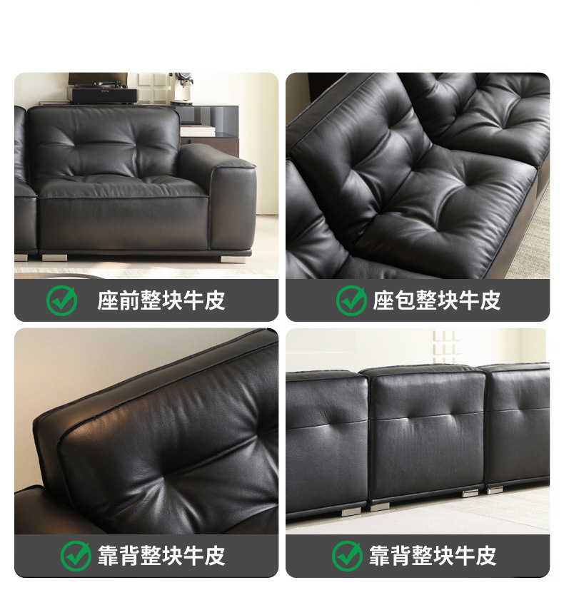 Foshan Furniture Black Diamond Full Sofa Large House Villa Living Room Designer Italian Style Extremely Simple Sofa Arrangement