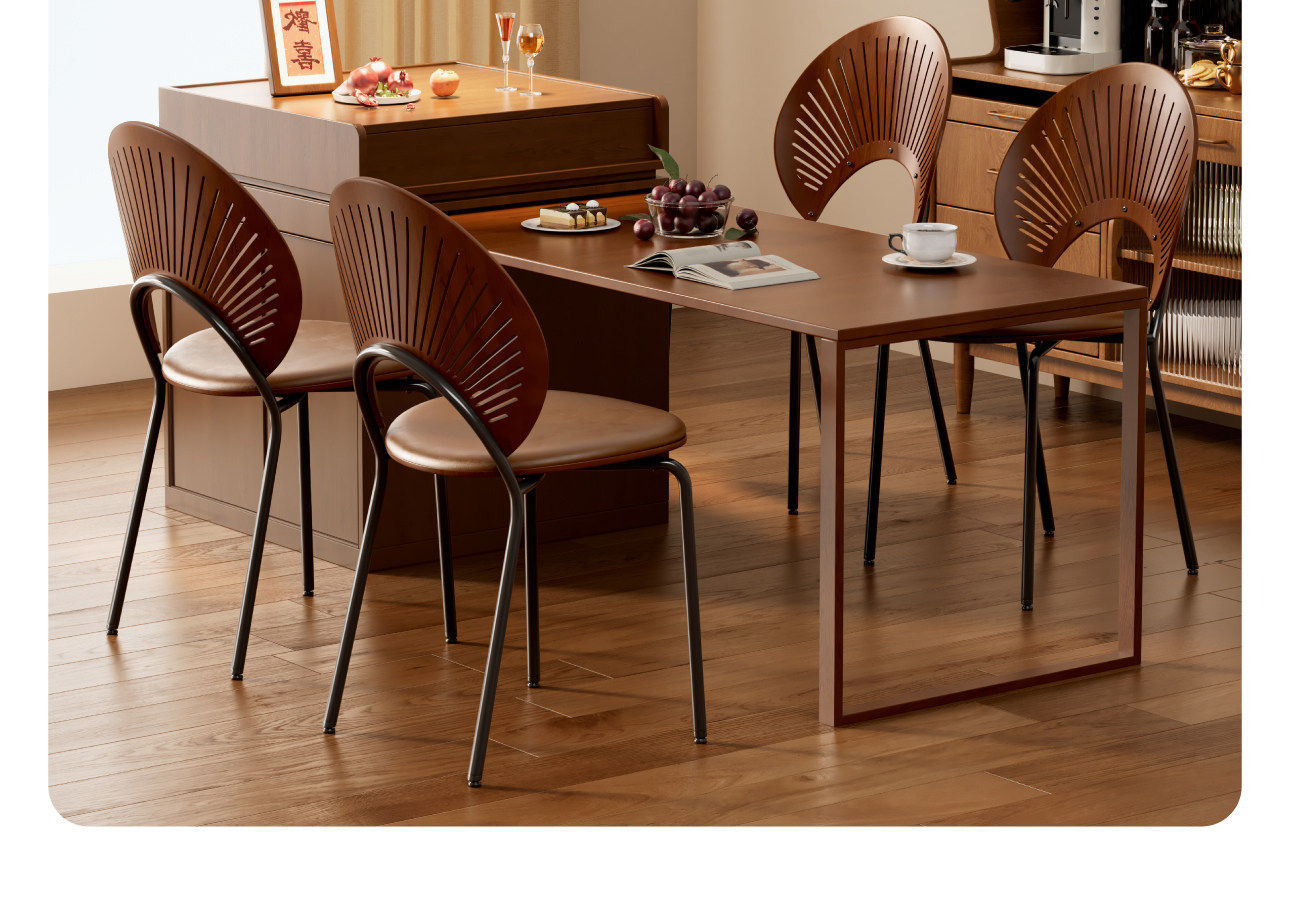 Dining chairs, solid wood coffee chairs, vintage backrests, dining tables, chairs, simple kitchens for home use, dining negotiations, leisure, shell chairs