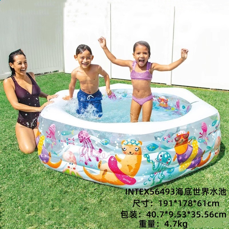 INTEX Thickened Swimming Pool Fishing Pool Balloon Filling Pool Baby Play Pool Swimming Pool Home Use Slide Pool