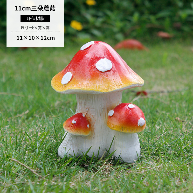 跨境仿真蘑菇摆件树脂工艺品户外别墅庭院装饰品园林花园草坪造景