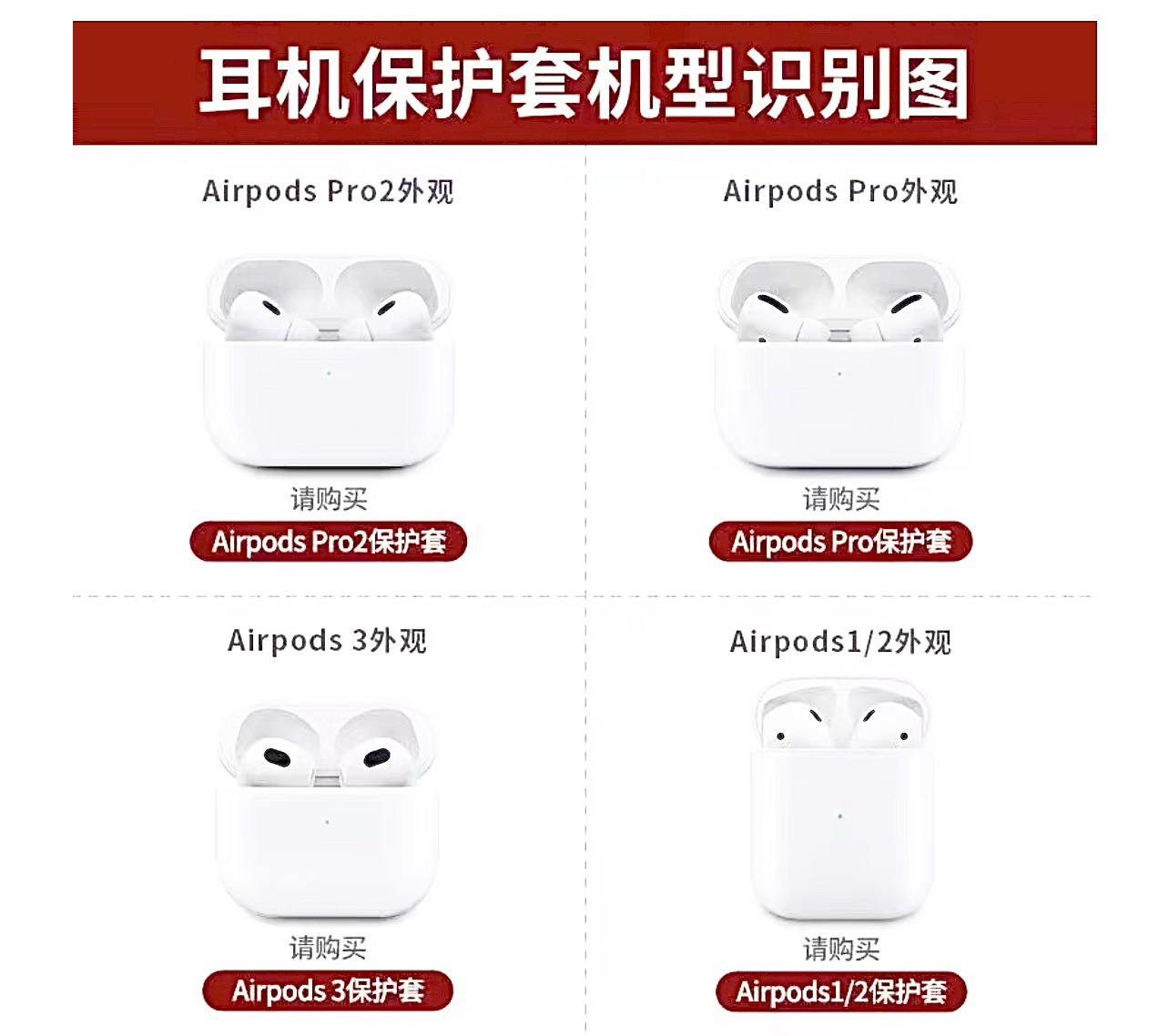 Cherry is suitable for AirPods 1/2 protective case, AirPods 3 generation Apple earphone case, wireless Bluetooth earphone case