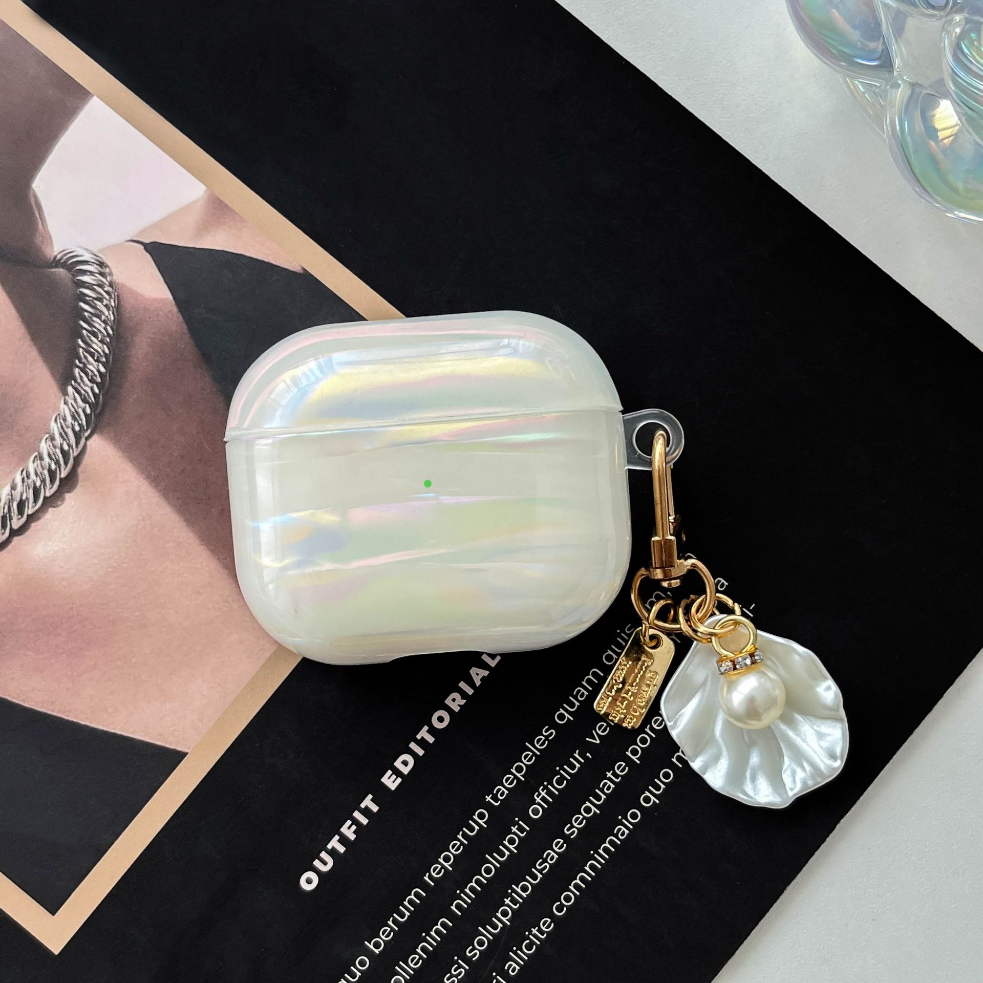 适用AirPods1/2代蓝牙耳机保护套 3代Pro仿真贝壳纹 Pro2软壳批发