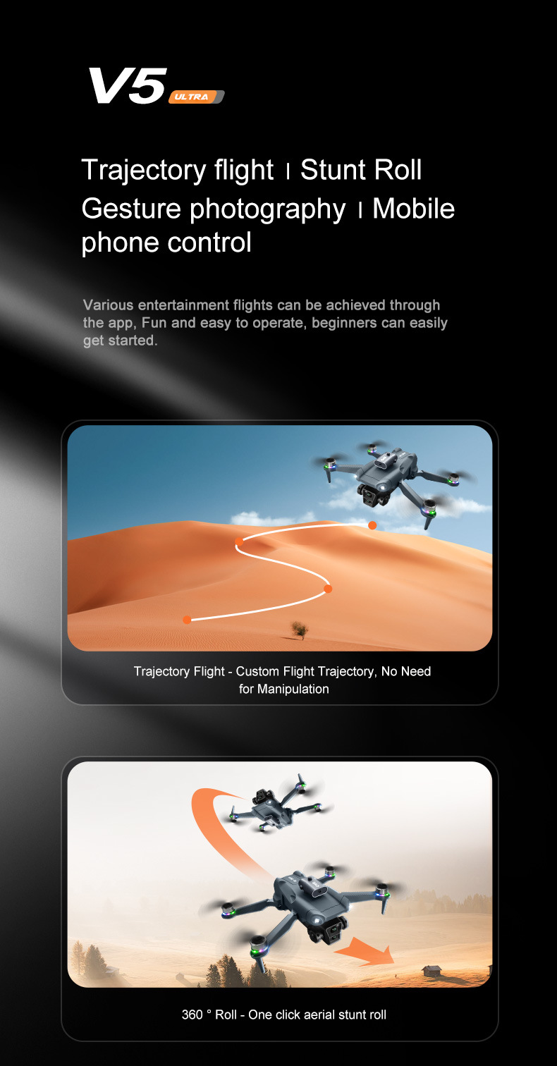 Cross border V5 unmanned aerial vehicle dual camera aerial photography with screen remote control aerial photography aircraft folding remote control aircraft