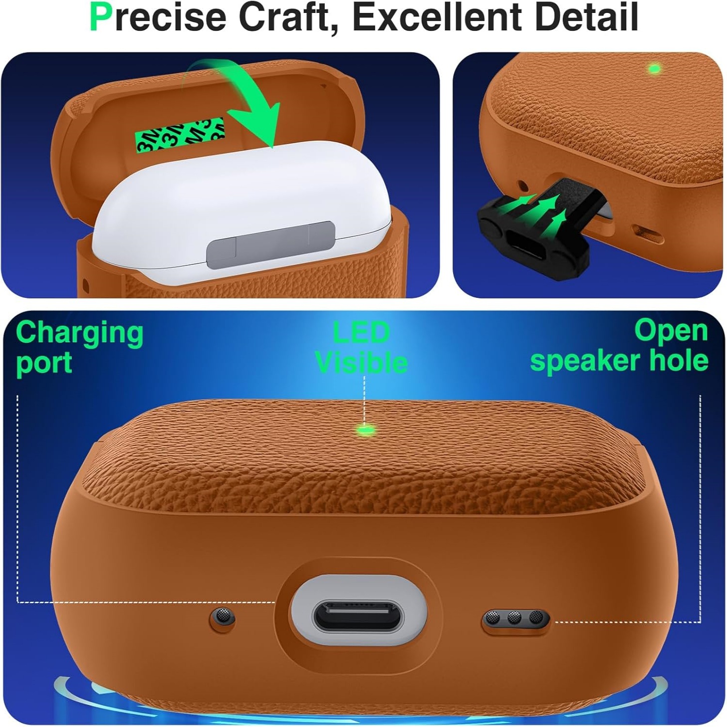 Simple lychee patterned leather suitable for AirPods 4th generation protective case, 2nd and 3rd generation Pro2 Apple Bluetooth earphone case