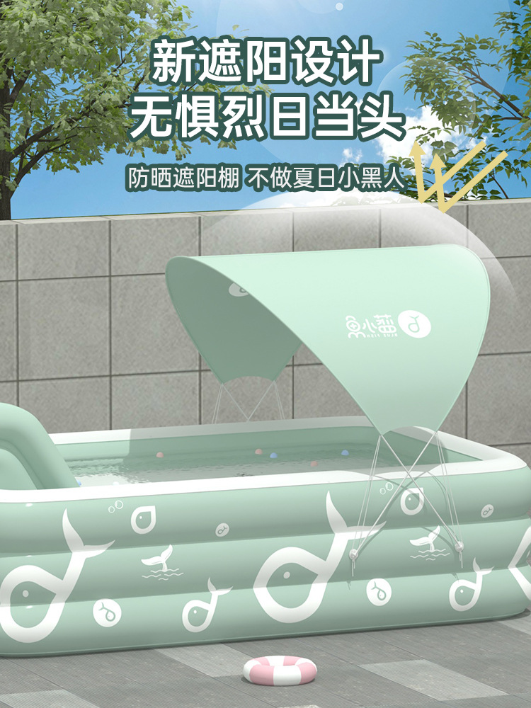 Children's inflatable swimming pool, large outdoor inflatable swimming pool, inflatable slide pool, baby play pool