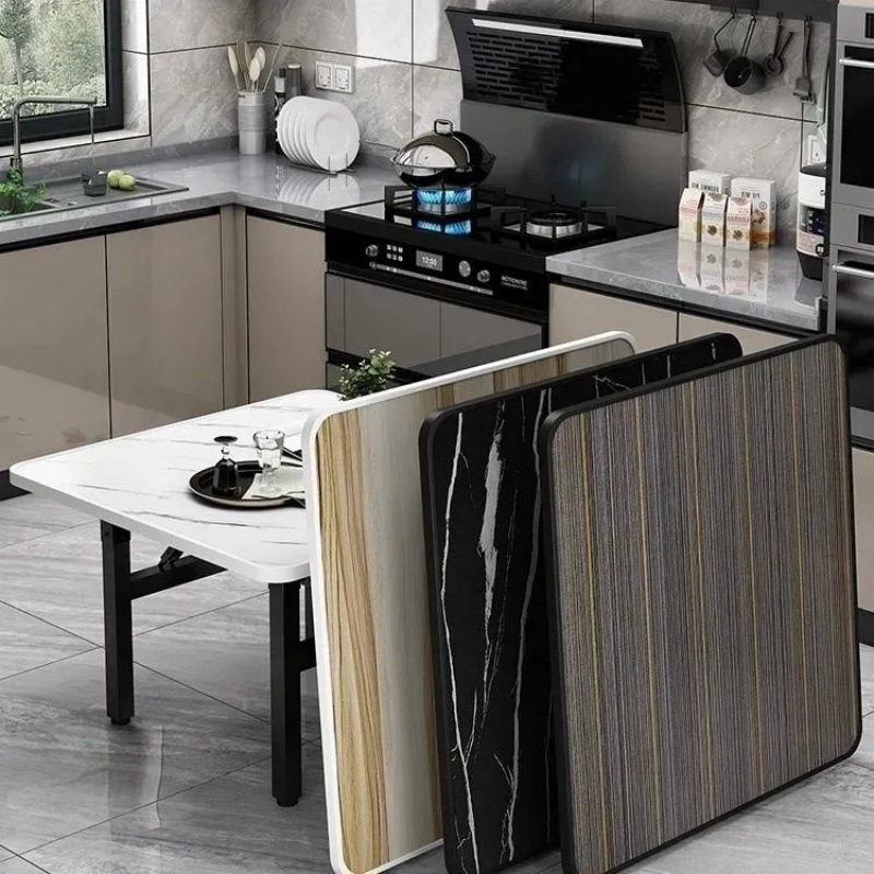 Square folding dining table, square small table, kitchen, household dining table, simple folding table, rental house, cross-border