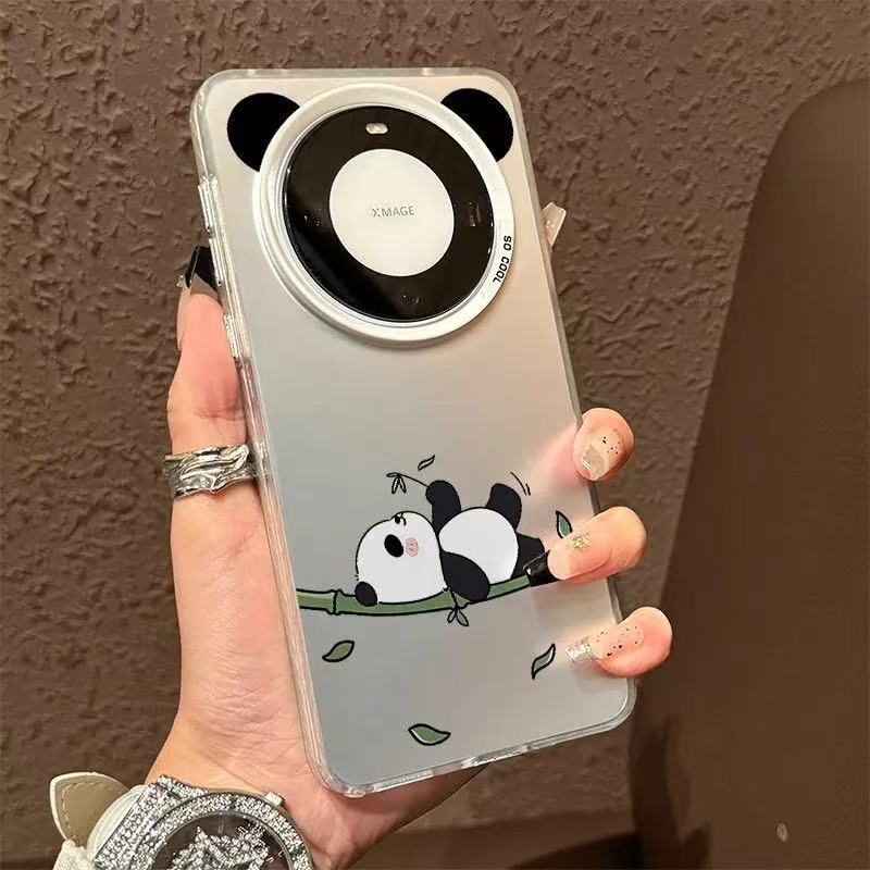 Play Panda Huawei Mate60Pro phone case p60e suitable for nova12/11 niche MT50/p40 cute