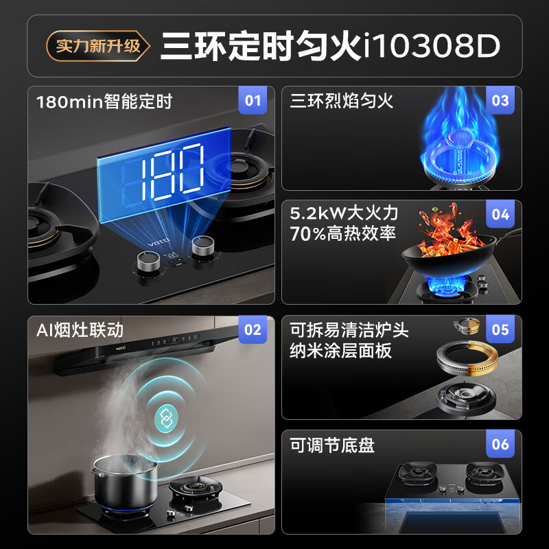 Кухонная вытяжка и газовая плита Vantage i111K9+ i10072B