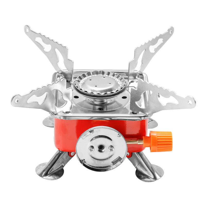 1 piece of outdoor mini small square stove gas stove portable folding card stove camping stove
