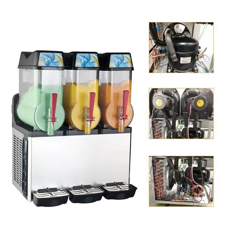 Hot selling self-service restaurant snow melting machine, fully automatic beverage machine, double cylinder and three cylinder snow mud machine, smoothie and juice cold drink machine