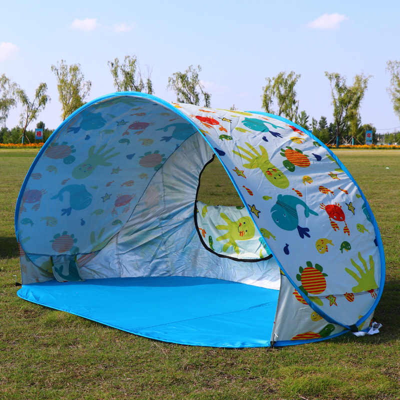 Internet celebrity tent, outdoor camping, folding, portable spring outing, summer sun protection, children's thick beach, seaside game house