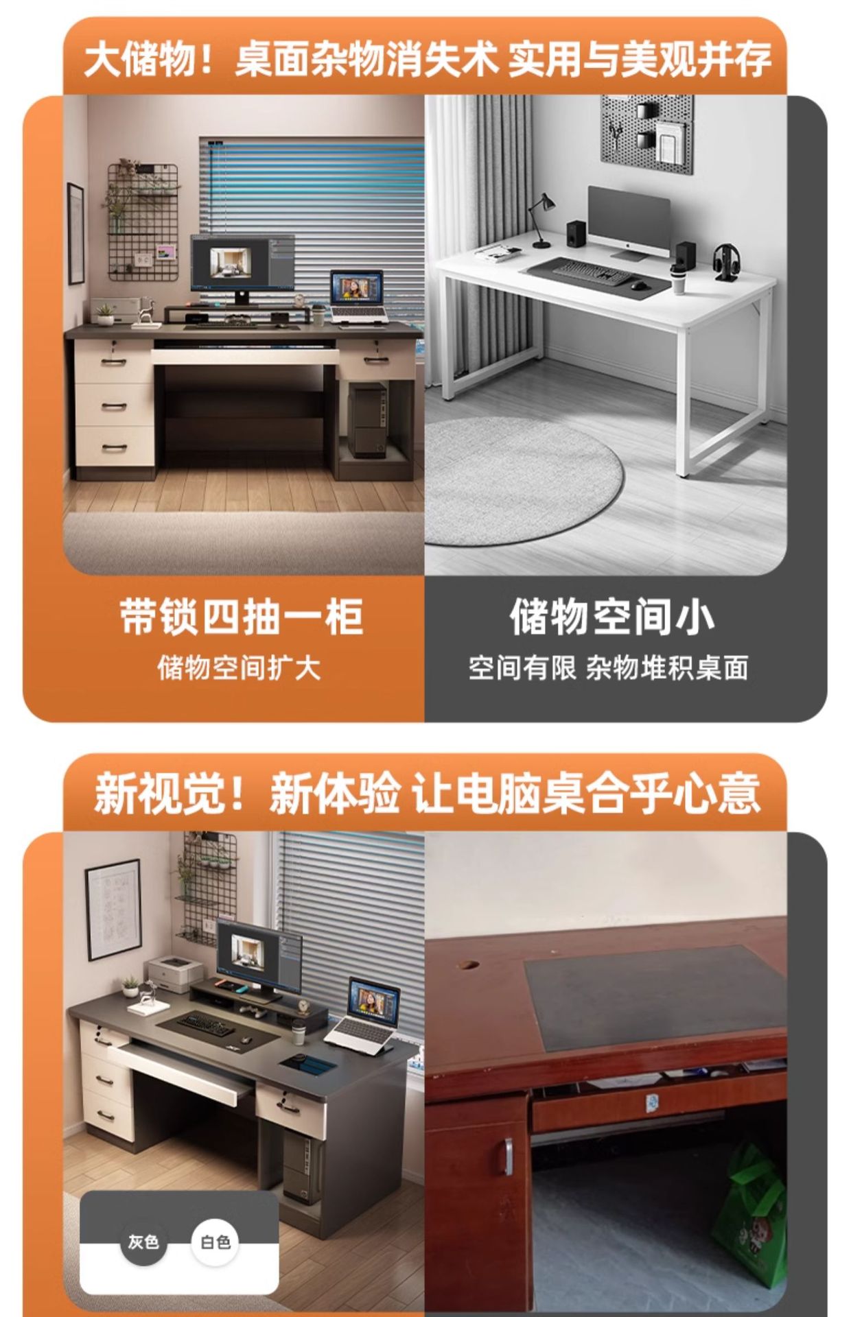 Office desk boss desk 2026 new light luxury simple office desk with drawers, employee position, leader computer desk