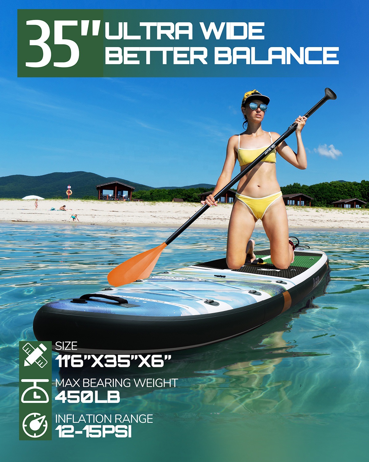 ESUP户外便携充气桨板加厚新款冲浪站立桨板 paddle board