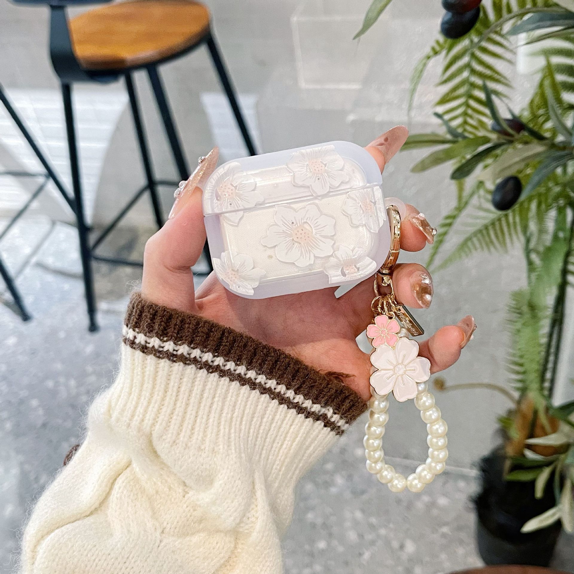 Small Fresh Cherry Blossoms Suitable AirpodsPro Earphone Cover New 4th/3rd Generation Apple Earphone Protective Case Anti Drop