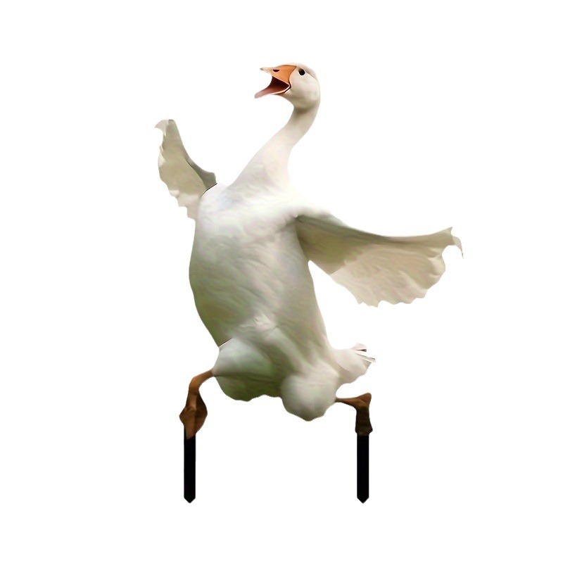 Cross border cute goose 2D acrylic garden stake lawn potted plant decoration ground inserted flowerpot embellishment props